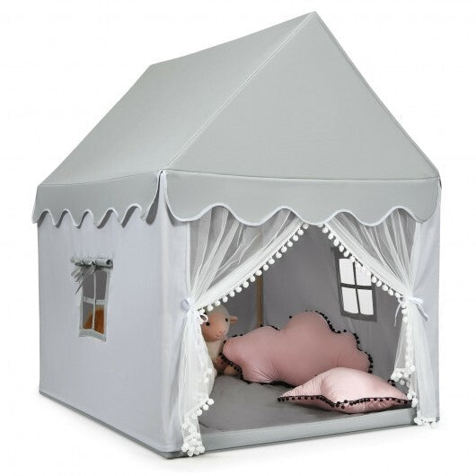 Kids Large Play Castle Fairy Tent with Mat-Gray LuxuryLifeWay Online Store