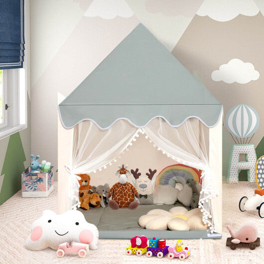 Kids Large Play Castle Fairy Tent with Mat-Beige - Color: Beige LuxuryLifeWay Online Store