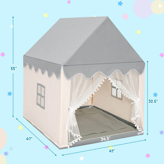Kids Large Play Castle Fairy Tent with Mat-Beige - Color: Beige LuxuryLifeWay Online Store