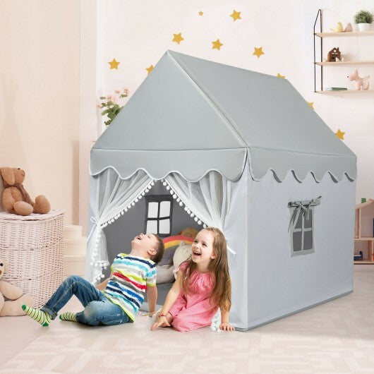 Kids Large Play Castle Fairy Tent with Mat-Gray LuxuryLifeWay Online Store