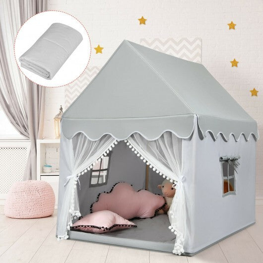 Kids Large Play Castle Fairy Tent with Mat-Gray LuxuryLifeWay Online Store