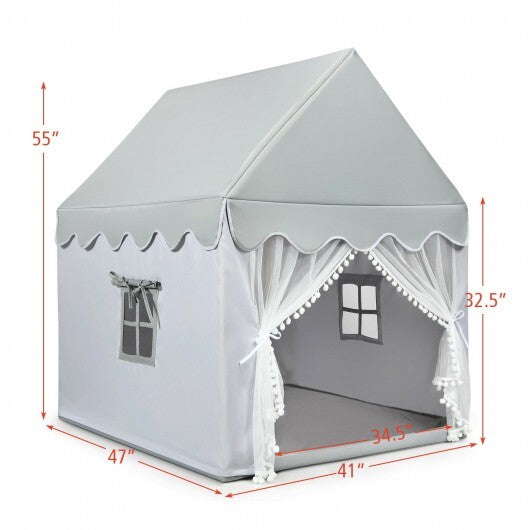 Kids Large Play Castle Fairy Tent with Mat-Gray LuxuryLifeWay Online Store