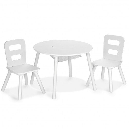 Wood Activity Kids Table and Chair Set with Center Mesh Storage for Snack Time and Homework-Pink LuxuryLifeWay Online Store