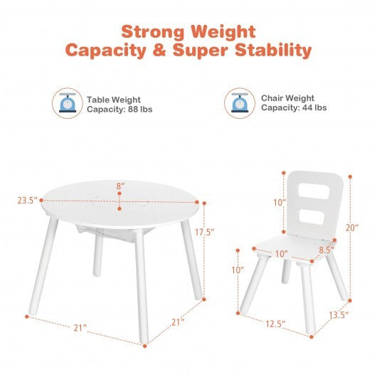 Wood Activity Kids Table and Chair Set with Center Mesh Storage for Snack Time and Homework-Pink LuxuryLifeWay Online Store