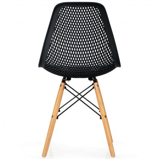 2 Pcs Modern Plastic Hollow Chair Set with Wood Leg-Green LuxuryLifeWay Online Store