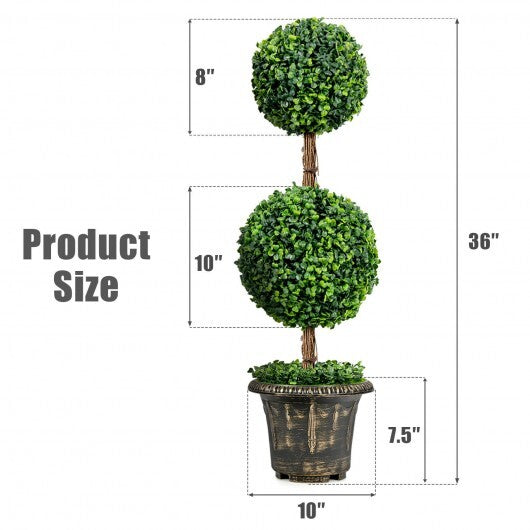 36 Inch Artificial Double Ball Tree Indoor and Outdoor UV Protection LuxuryLifeWay Online Store