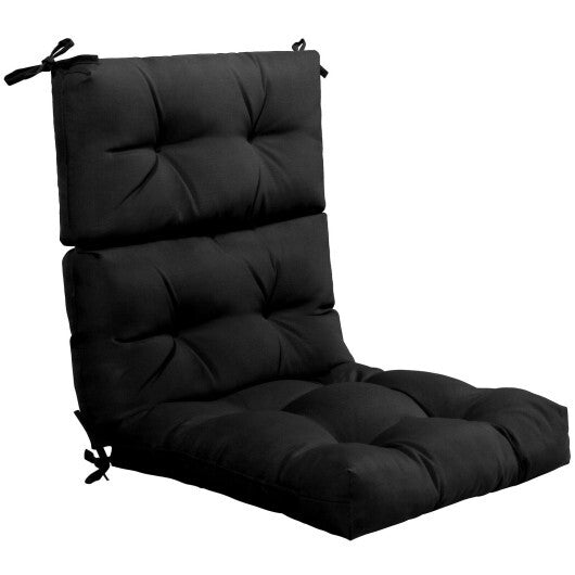 22 x 44 Inch Tufted Outdoor Patio Chair Seating Pad-Black - Color: Black LuxuryLifeWay Online Store