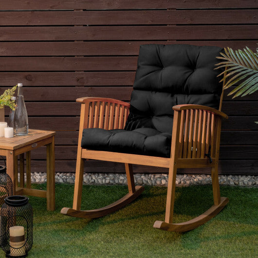 22 x 44 Inch Tufted Outdoor Patio Chair Seating Pad-Black - Color: Black LuxuryLifeWay Online Store