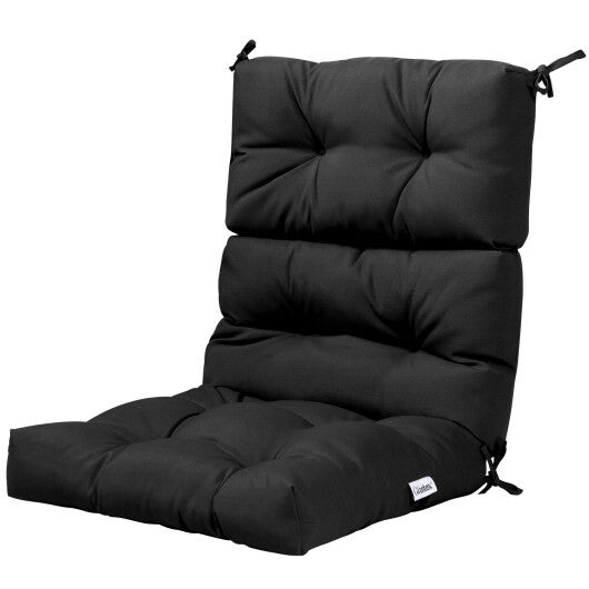 22 x 44 Inch Tufted Outdoor Patio Chair Seating Pad-Black - Color: Black LuxuryLifeWay Online Store