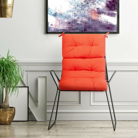 22 x 44 Inch Tufted Outdoor Patio Chair Seating Pad-Orange - Color: Orange LuxuryLifeWay Online Store