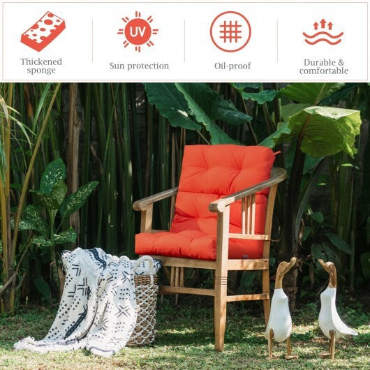 22 x 44 Inch Tufted Outdoor Patio Chair Seating Pad-Orange - Color: Orange LuxuryLifeWay Online Store