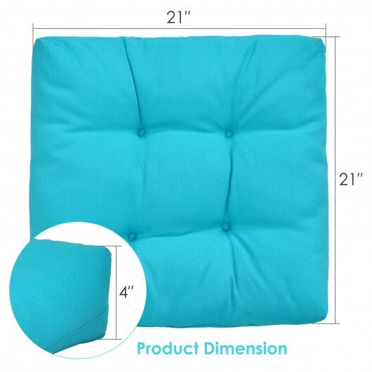 21 Inch x 21 Inch Patio Chair Seat Cushion Pads for Indoor and Outdoor-Turquoise - Color: Turquoise LuxuryLifeWay Online Store