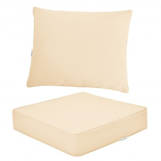 Deep Seat Chair Cushion Pads Set with Rope Belts for Indoor and Outdoor-Beige - Color: Beige LuxuryLifeWay Online Store