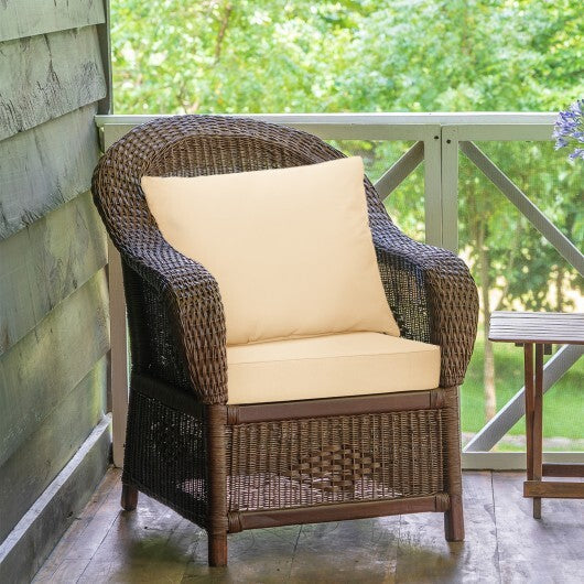 Deep Seat Chair Cushion Pads Set with Rope Belts for Indoor and Outdoor-Beige - Color: Beige LuxuryLifeWay Online Store