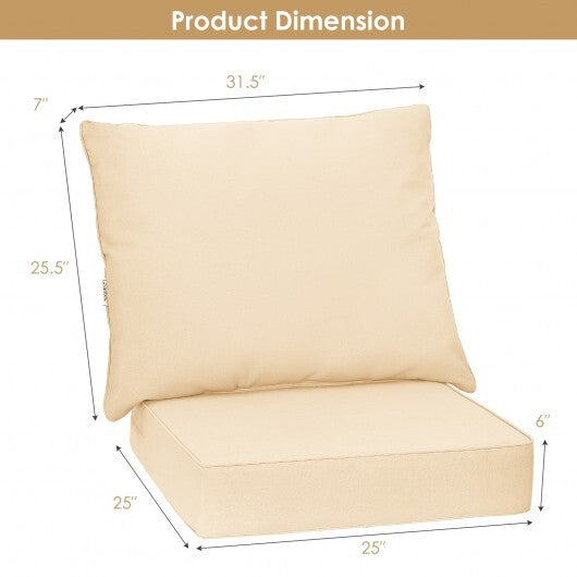 Deep Seat Chair Cushion Pads Set with Rope Belts for Indoor and Outdoor-Beige - Color: Beige LuxuryLifeWay Online Store