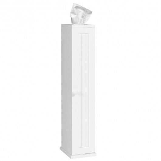 Free Standing Toilet Paper Holder with 4 Shelves and Top Slot for Bathroom-White LuxuryLifeWay Online Store