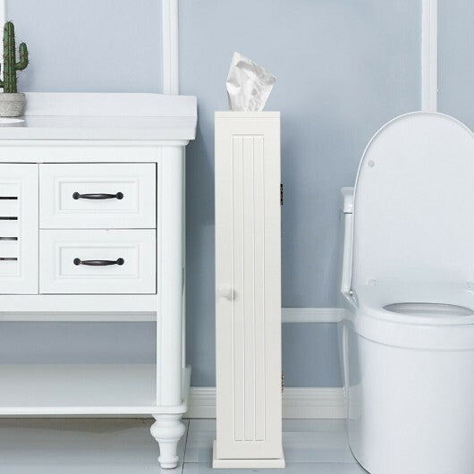 Free Standing Toilet Paper Holder with 4 Shelves and Top Slot for Bathroom-White LuxuryLifeWay Online Store