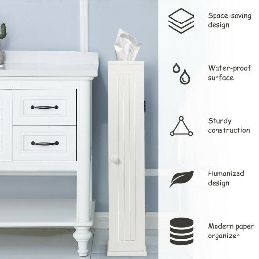 Free Standing Toilet Paper Holder with 4 Shelves and Top Slot for Bathroom-White LuxuryLifeWay Online Store