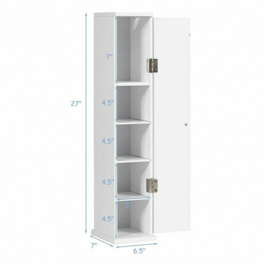 Free Standing Toilet Paper Holder with 4 Shelves and Top Slot for Bathroom-White LuxuryLifeWay Online Store