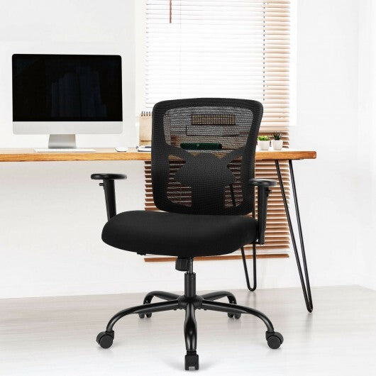 400LBS Mesh Big and Tall Office Chair Swivel Task Chair - Color: Black LuxuryLifeWay Online Store