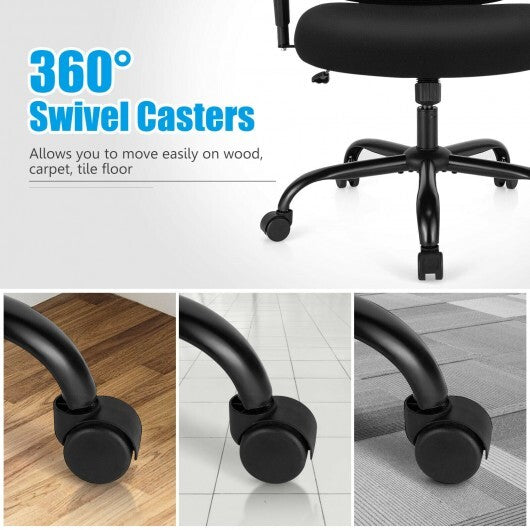 400LBS Mesh Big and Tall Office Chair Swivel Task Chair - Color: Black LuxuryLifeWay Online Store