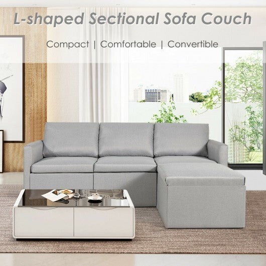 Convertible L-Shaped Sectional Sofa Couch with Reversible Chaise-Green LuxuryLifeWay Online Store