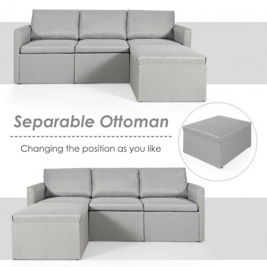 Convertible L-Shaped Sectional Sofa Couch with Reversible Chaise-Green LuxuryLifeWay Online Store