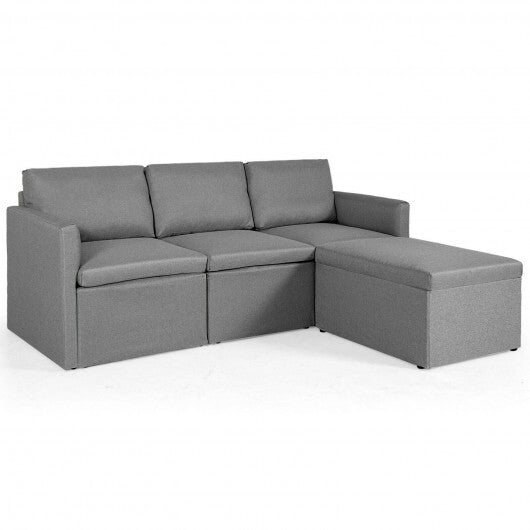 Convertible L-Shaped Sectional Sofa Couch with Reversible Chaise-Green LuxuryLifeWay Online Store