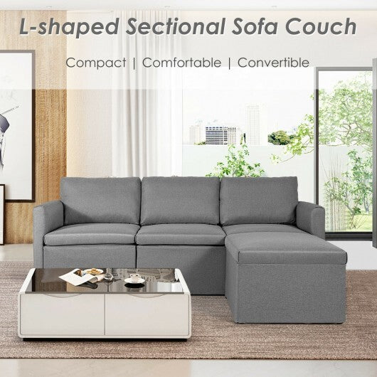 Convertible L-Shaped Sectional Sofa Couch with Reversible Chaise-Green LuxuryLifeWay Online Store