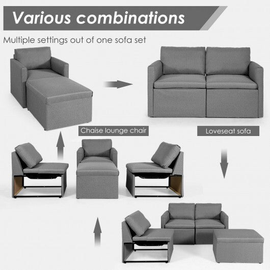 Convertible L-Shaped Sectional Sofa Couch with Reversible Chaise-Green LuxuryLifeWay Online Store