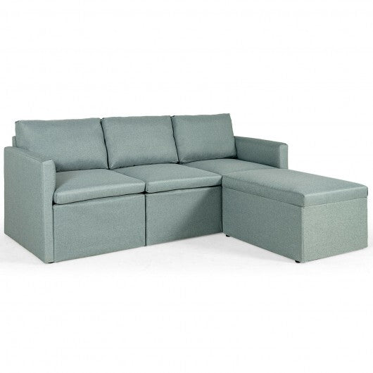 Convertible L-Shaped Sectional Sofa Couch with Reversible Chaise-Green LuxuryLifeWay Online Store