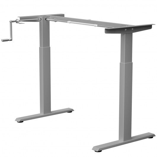 Hand Crank Sit to Stand Desk Frame Height Adjustable Standing Base-Gray - Color: Gray LuxuryLifeWay Online Store