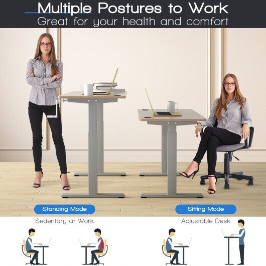 Hand Crank Sit to Stand Desk Frame Height Adjustable Standing Base-Gray - Color: Gray LuxuryLifeWay Online Store