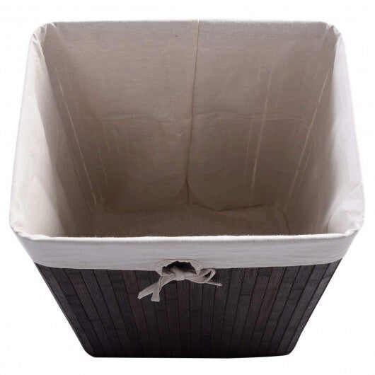 Rectangle Bamboo Hamper Laundry Basket Washing Cloth Bin Storage Bag Lid 3 color-Brown - Color: Brown LuxuryLifeWay Online Store