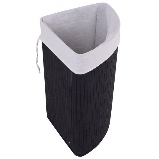 Corner Bamboo Hamper Laundry Basket-Black - Color: Black LuxuryLifeWay Online Store