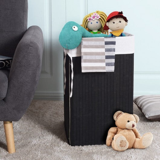 Corner Bamboo Hamper Laundry Basket-Black - Color: Black LuxuryLifeWay Online Store