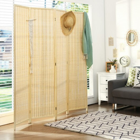 6 ft 4 Panel Portable Folding Room Divider Screen-Natural - Color: Natural LuxuryLifeWay Online Store