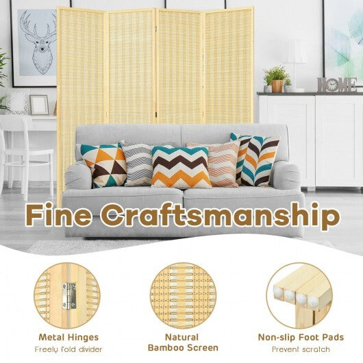 6 ft 4 Panel Portable Folding Room Divider Screen-Natural - Color: Natural LuxuryLifeWay Online Store