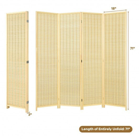 6 ft 4 Panel Portable Folding Room Divider Screen-Natural - Color: Natural LuxuryLifeWay Online Store