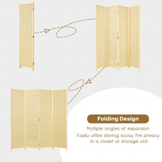 6 ft 4 Panel Portable Folding Room Divider Screen-Natural - Color: Natural LuxuryLifeWay Online Store
