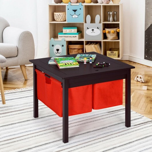 2-in-1 Kids Double-sided Activity Building Block Table with Drawers-White LuxuryLifeWay Online Store
