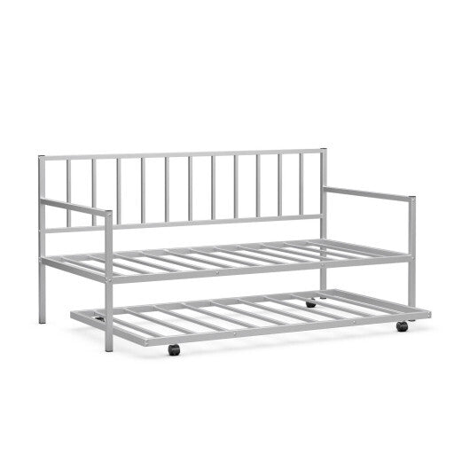 Twin Size Daybed and Trundle Frame Set Trundle Bedframe-Black LuxuryLifeWay Online Store