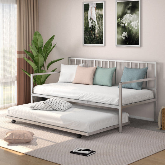 Twin Size Daybed and Trundle Frame Set Trundle Bedframe-Black LuxuryLifeWay Online Store