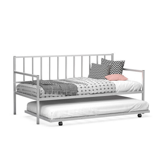 Twin Size Daybed and Trundle Frame Set Trundle Bedframe-Black LuxuryLifeWay Online Store