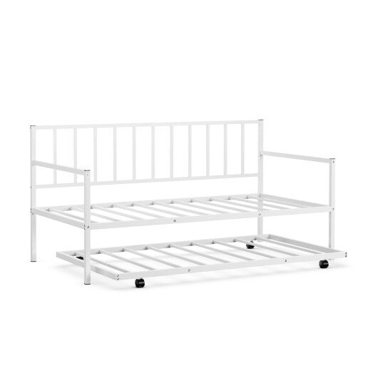 Twin Size Daybed and Trundle Frame Set Trundle Bedframe-Black LuxuryLifeWay Online Store