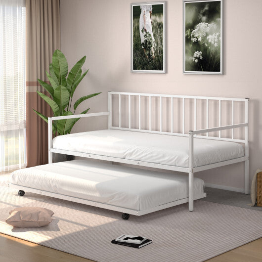 Twin Size Daybed and Trundle Frame Set Trundle Bedframe-Black LuxuryLifeWay Online Store
