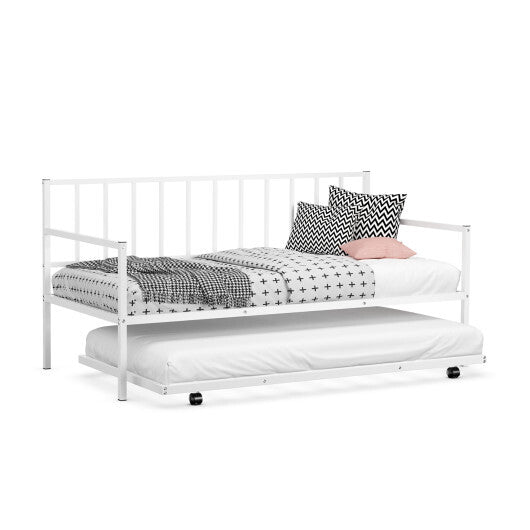 Twin Size Daybed and Trundle Frame Set Trundle Bedframe-Black LuxuryLifeWay Online Store