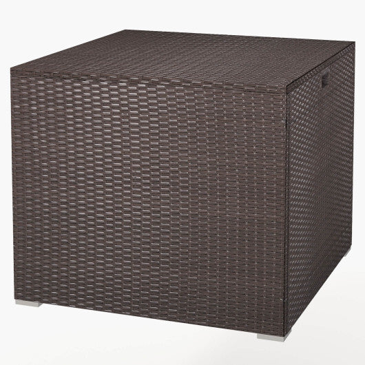 72 Gallon Rattan Outdoor Storage Box with Zippered Liner and Solid Pneumatic Rod LuxuryLifeWay Online Store