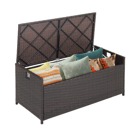 34 Gallon Patio Storage Bench with Seat Cushion and Zippered Liner LuxuryLifeWay Online Store