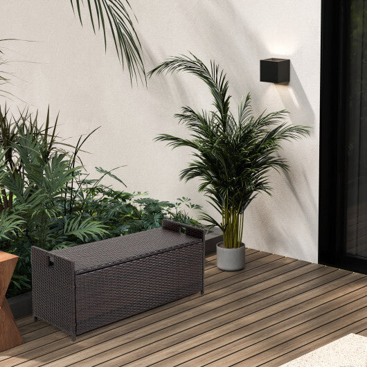 34 Gallon Patio Storage Bench with Seat Cushion and Zippered Liner LuxuryLifeWay Online Store